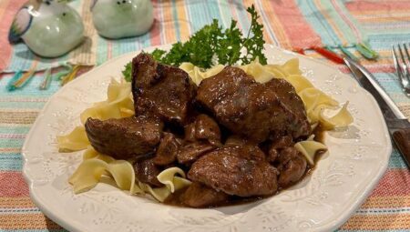 Red Wine Braised Beef Tips